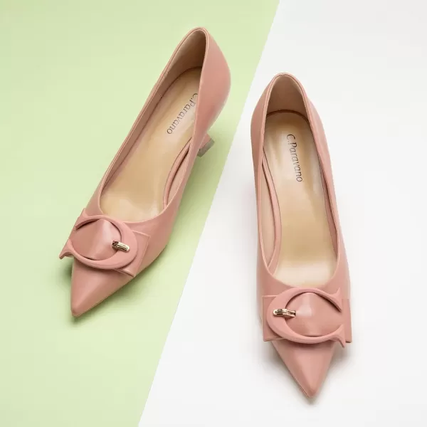 C.Paravano Women's Pumps | Low Heel for Women | Womens Designer Pumps | Kitten Heels for Women | Womens Short Heels | Leather Pumps for Women