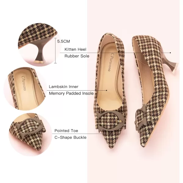 C.Paravano Women's Pumps | Low Heel for Women | Womens Designer Pumps | Kitten Heels for Women | Womens Short Heels | Leather Pumps for Women