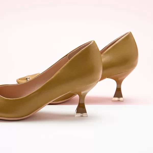 C.Paravano Women's Pumps | Low Heel for Women | Womens Designer Pumps | Kitten Heels for Women | Womens Short Heels | Leather Pumps for Women