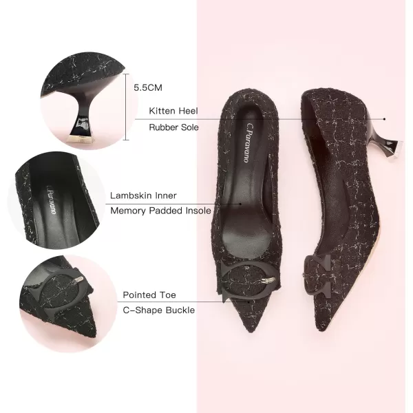 C.Paravano Women's Pumps | Low Heel for Women | Womens Designer Pumps | Kitten Heels for Women | Womens Short Heels | Leather Pumps for Women