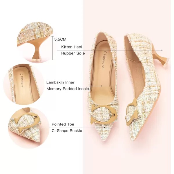 C.Paravano Women's Pumps | Low Heel for Women | Womens Designer Pumps | Kitten Heels for Women | Womens Short Heels | Leather Pumps for Women