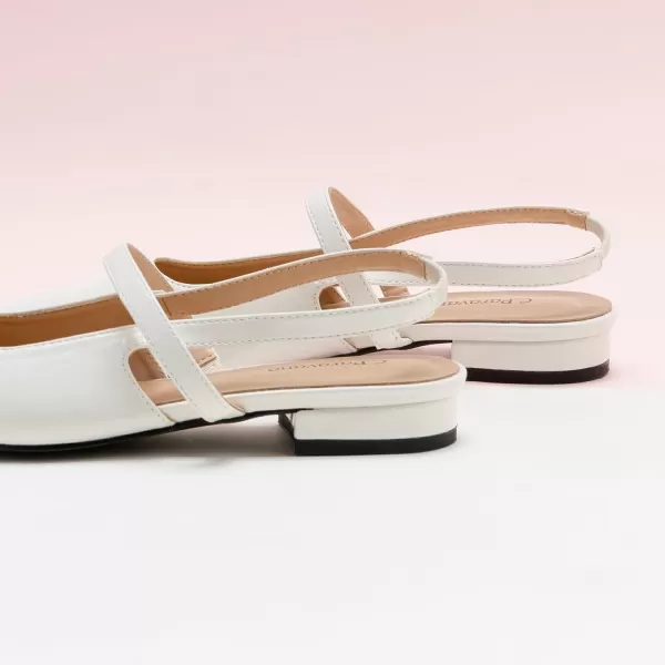 C.Paravano Women's Slingback Flats | Pointed Toe Flats Sandals | Leather Kitten Heels | Closed Heeled Sandal | Wedding Dress Pumps Shoes for Women