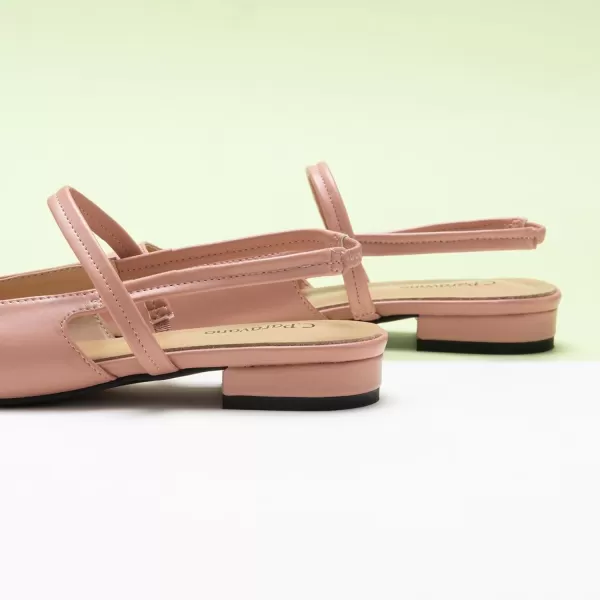 C.Paravano Women's Slingback Flats | Pointed Toe Flats Sandals | Leather Kitten Heels | Closed Heeled Sandal | Wedding Dress Pumps Shoes for Women