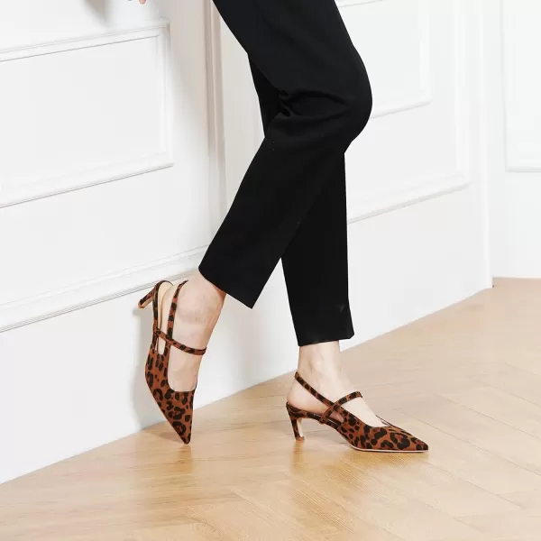 C.Paravano Women's Slingback Flats | Pointed Toe Flats Sandals | Leather Kitten Heels | Closed Heeled Sandal | Wedding Dress Pumps Shoes for Women