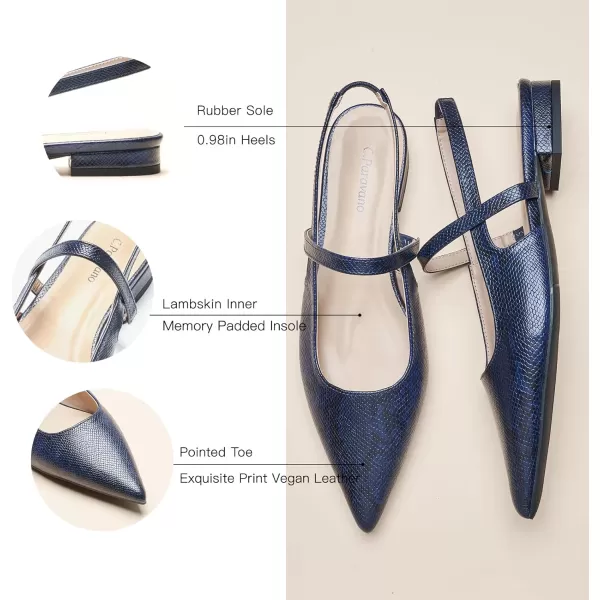 C.Paravano Women's Slingback Flats | Pointed Toe Flats Sandals | Leather Kitten Heels | Closed Heeled Sandal | Wedding Dress Pumps Shoes for Women