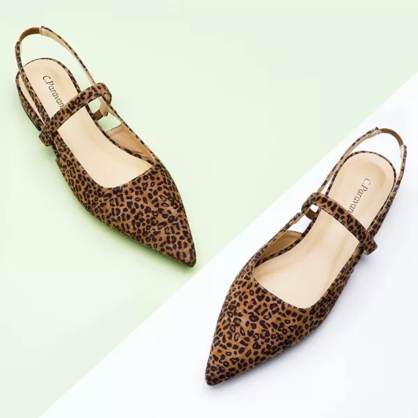 C.Paravano Women's Slingback Flats | Pointed Toe Flats Sandals | Leather Kitten Heels | Closed Heeled Sandal | Wedding Dress Pumps Shoes for Women