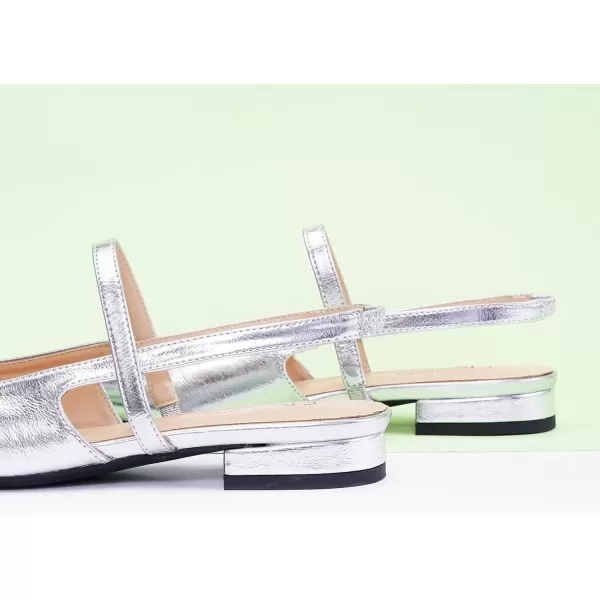 C.Paravano Women's Slingback Flats | Pointed Toe Flats Sandals | Leather Kitten Heels | Closed Heeled Sandal | Wedding Dress Pumps Shoes for Women