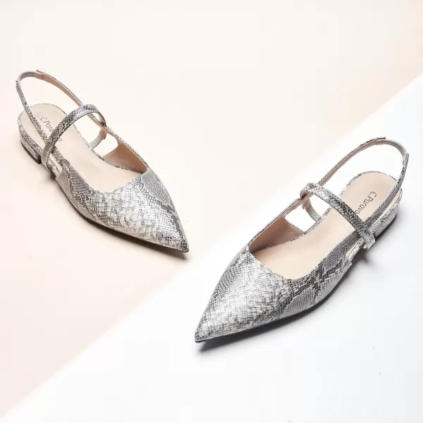 C.Paravano Women's Slingback Flats | Pointed Toe Flats Sandals | Leather Kitten Heels | Closed Heeled Sandal | Wedding Dress Pumps Shoes for Women