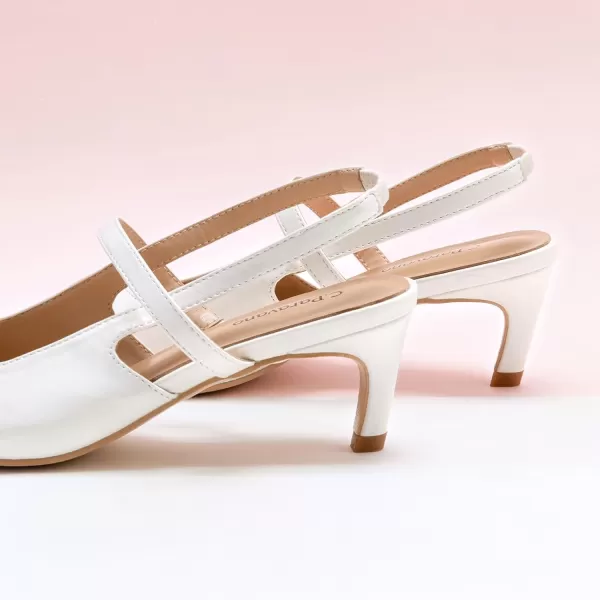 C.Paravano Women's Slingback Flats | Pointed Toe Flats Sandals | Leather Kitten Heels | Closed Heeled Sandal | Wedding Dress Pumps Shoes for Women