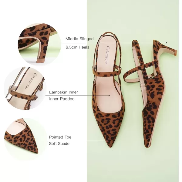 C.Paravano Women's Slingback Flats | Pointed Toe Flats Sandals | Leather Kitten Heels | Closed Heeled Sandal | Wedding Dress Pumps Shoes for Women