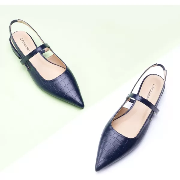 C.Paravano Women's Slingback Flats | Pointed Toe Flats Sandals | Leather Kitten Heels | Closed Heeled Sandal | Wedding Dress Pumps Shoes for Women