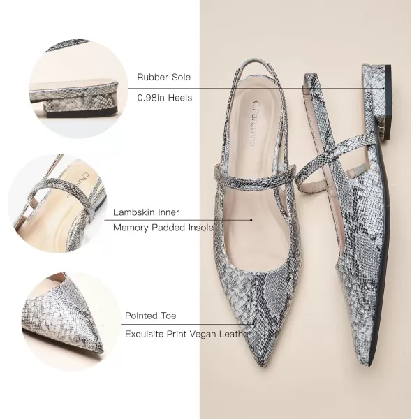 C.Paravano Women's Slingback Flats | Pointed Toe Flats Sandals | Leather Kitten Heels | Closed Heeled Sandal | Wedding Dress Pumps Shoes for Women