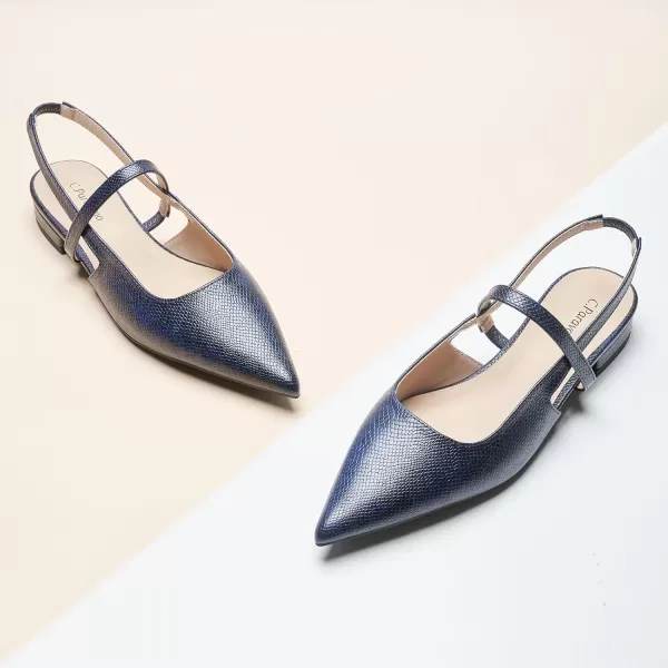 C.Paravano Women's Slingback Flats | Pointed Toe Flats Sandals | Leather Kitten Heels | Closed Heeled Sandal | Wedding Dress Pumps Shoes for Women