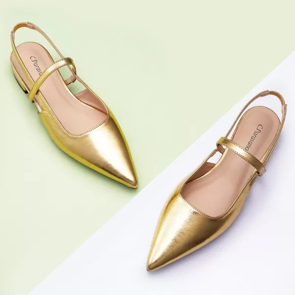 C.Paravano Women's Slingback Flats | Pointed Toe Flats Sandals | Leather Kitten Heels | Closed Heeled Sandal | Wedding Dress Pumps Shoes for Women