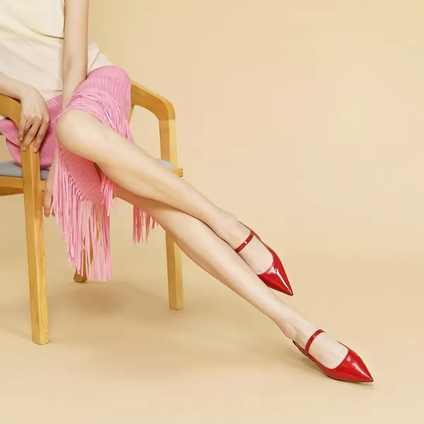 C.Paravano Women's Slingback Flats | Pointed Toe Flats Sandals | Leather Kitten Heels | Closed Heeled Sandal | Wedding Dress Pumps Shoes for Women