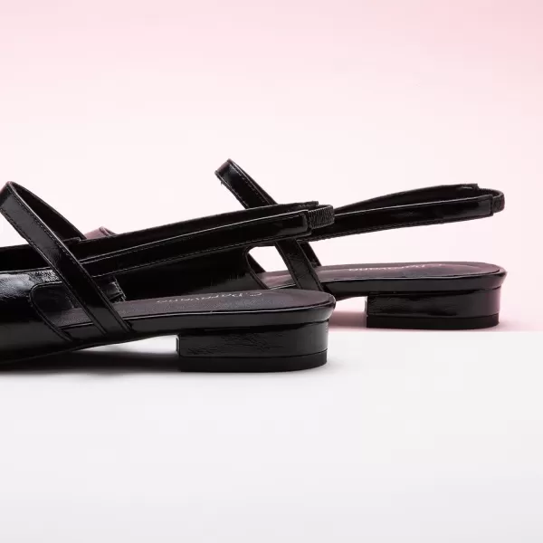 C.Paravano Women's Slingback Flats | Pointed Toe Flats Sandals | Leather Kitten Heels | Closed Heeled Sandal | Wedding Dress Pumps Shoes for Women