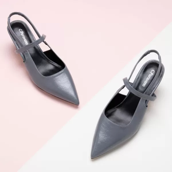 C.Paravano Women's Slingback Flats | Pointed Toe Flats Sandals | Leather Kitten Heels | Closed Heeled Sandal | Wedding Dress Pumps Shoes for Women