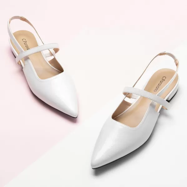 C.Paravano Women's Slingback Flats | Pointed Toe Flats Sandals | Leather Kitten Heels | Closed Heeled Sandal | Wedding Dress Pumps Shoes for Women