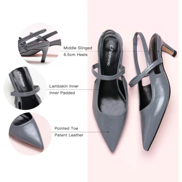 C.Paravano Women's Slingback Flats | Pointed Toe Flats Sandals | Leather Kitten Heels | Closed Heeled Sandal | Wedding Dress Pumps Shoes for Women