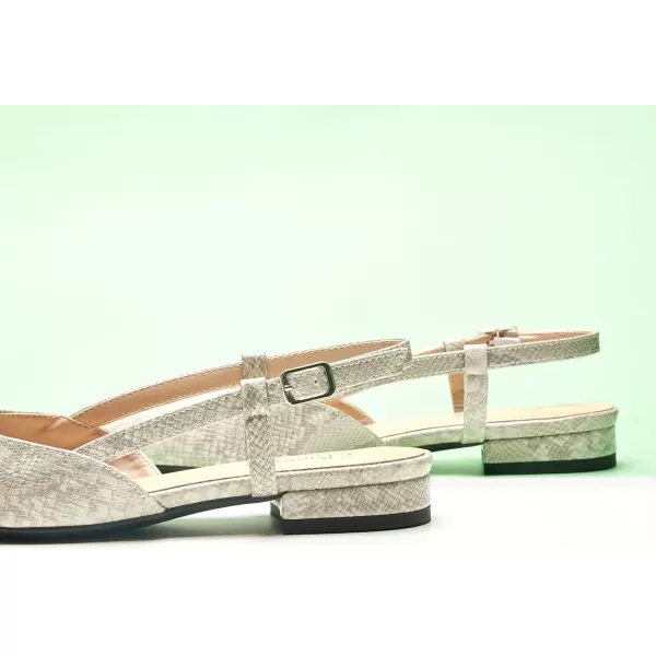 C.Paravano Women's Slingback Flats | Pointed Toe Slingback Flats for Women | Kitten Heel Slingback Sandals | Adjustable Ankle Strap Shoes