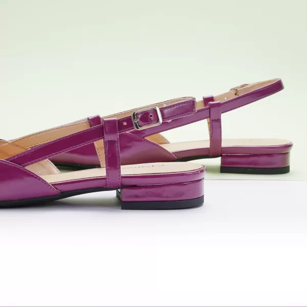 C.Paravano Women's Slingback Flats | Pointed Toe Slingback Flats for Women | Kitten Heel Slingback Sandals | Adjustable Ankle Strap Shoes