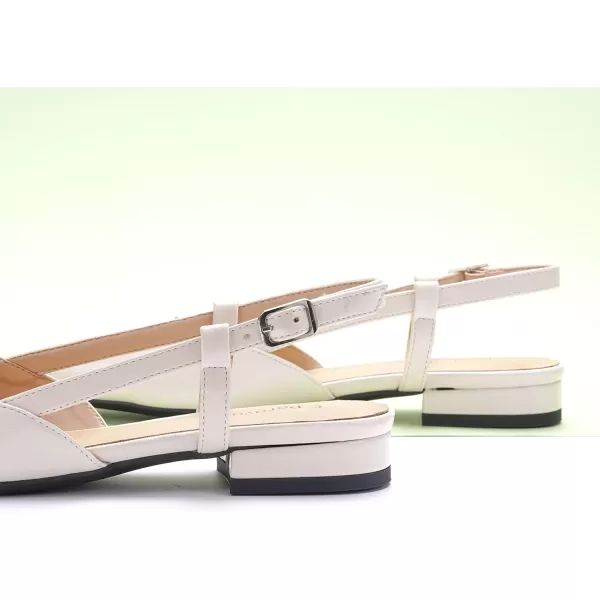 C.Paravano Women's Slingback Flats | Pointed Toe Slingback Flats for Women | Kitten Heel Slingback Sandals | Adjustable Ankle Strap Shoes