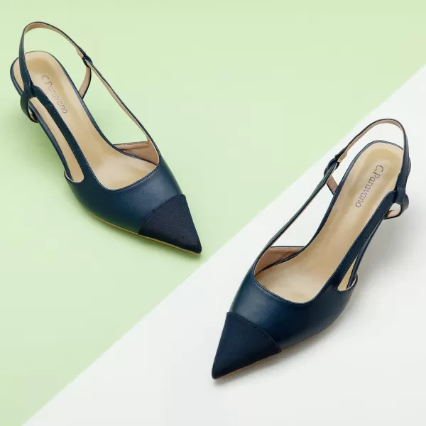 C.Paravano Women's Slingback | Leather Slingback Flats | Pointed Toe Slingback Pumps | Comfort Heeled Sandal | Slip on Flats Shoes for Wedding