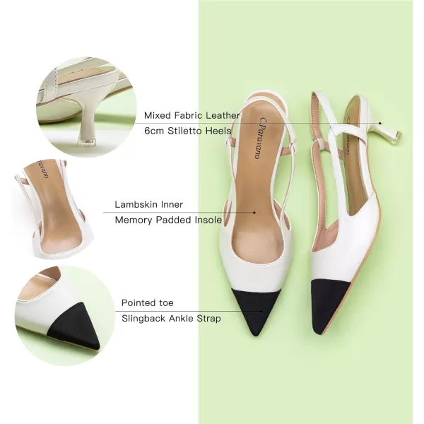 C.Paravano Women's Slingback | Leather Slingback Flats | Pointed Toe Slingback Pumps | Comfort Heeled Sandal | Slip on Flats Shoes for Wedding