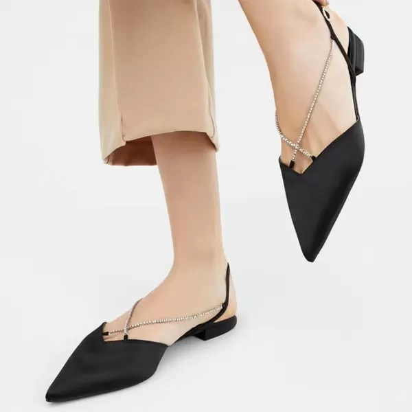 C.Paravano Women's Slingback | Leather Slingback Flats | Pointed Toe Slingback Pumps | Comfort Heeled Sandal | Slip on Flats Shoes for Wedding