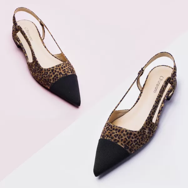 C.Paravano Women's Slingback | Leather Slingback Flats | Pointed Toe Slingback Pumps | Comfort Heeled Sandal | Slip on Flats Shoes for Wedding