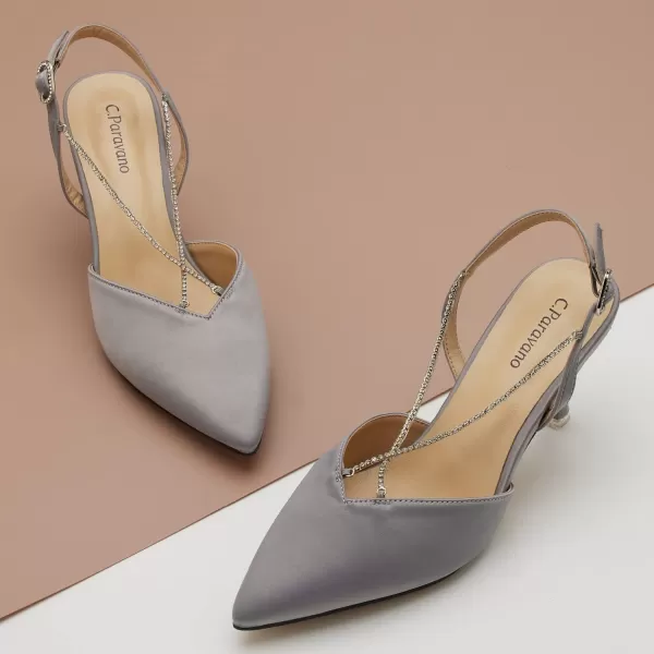 C.Paravano Women's Slingback | Leather Slingback Flats | Pointed Toe Slingback Pumps | Comfort Heeled Sandal | Slip on Flats Shoes for Wedding