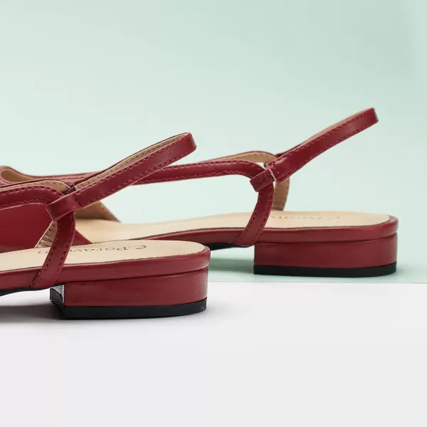 C.Paravano Women's Slingback | Leather Slingback Flats | Pointed Toe Slingback Pumps | Comfort Heeled Sandal | Slip on Flats Shoes for Wedding