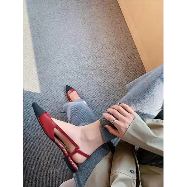 C.Paravano Women's Slingback | Leather Slingback Flats | Pointed Toe Slingback Pumps | Comfort Heeled Sandal | Slip on Flats Shoes for Wedding