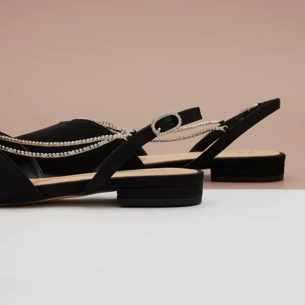 C.Paravano Women's Slingback | Leather Slingback Flats | Pointed Toe Slingback Pumps | Comfort Heeled Sandal | Slip on Flats Shoes for Wedding