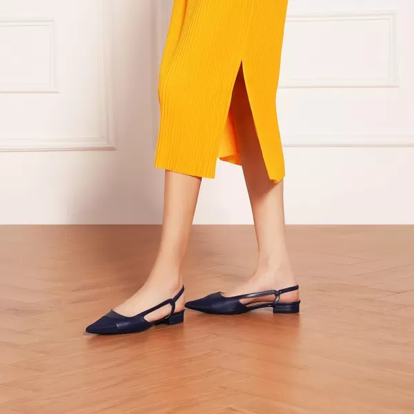 C.Paravano Women's Slingback | Leather Slingback Flats | Pointed Toe Slingback Pumps | Comfort Heeled Sandal | Slip on Flats Shoes for Wedding