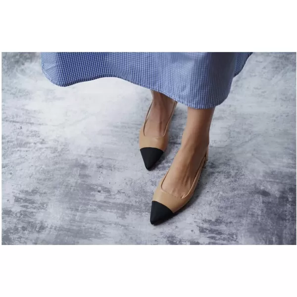 C.Paravano Women's Slingback | Leather Slingback Flats | Pointed Toe Slingback Pumps | Comfort Heeled Sandal | Slip on Flats Shoes for Wedding