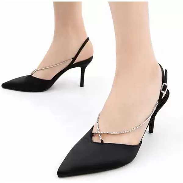 C.Paravano Women's Slingback | Leather Slingback Flats | Pointed Toe Slingback Pumps | Comfort Heeled Sandal | Slip on Flats Shoes for Wedding