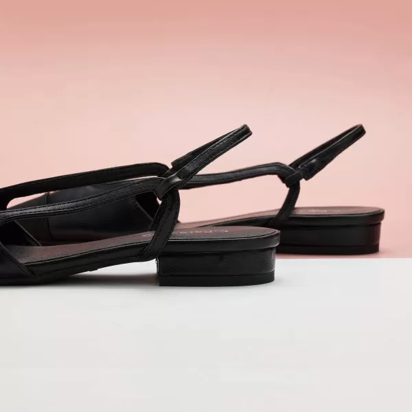 C.Paravano Women's Slingback | Leather Slingback Flats | Pointed Toe Slingback Pumps | Comfort Heeled Sandal | Slip on Flats Shoes for Wedding