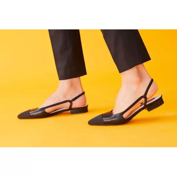 C.Paravano Women's Slingback | Leather Slingback Flats | Pointed Toe Slingback Pumps | Comfort Heeled Sandal | Slip on Flats Shoes for Wedding
