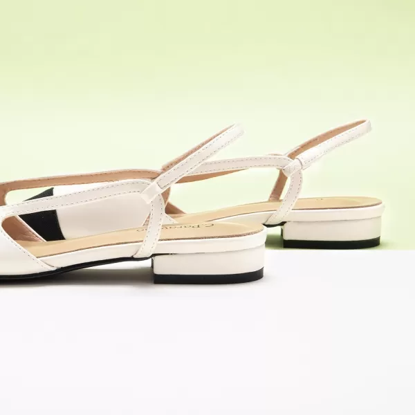 C.Paravano Women's Slingback | Leather Slingback Flats | Pointed Toe Slingback Pumps | Comfort Heeled Sandal | Slip on Flats Shoes for Wedding