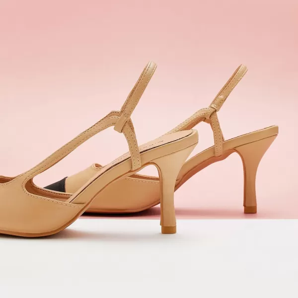 C.Paravano Women's Slingback | Leather Slingback Flats | Pointed Toe Slingback Pumps | Comfort Heeled Sandal | Slip on Flats Shoes for Wedding
