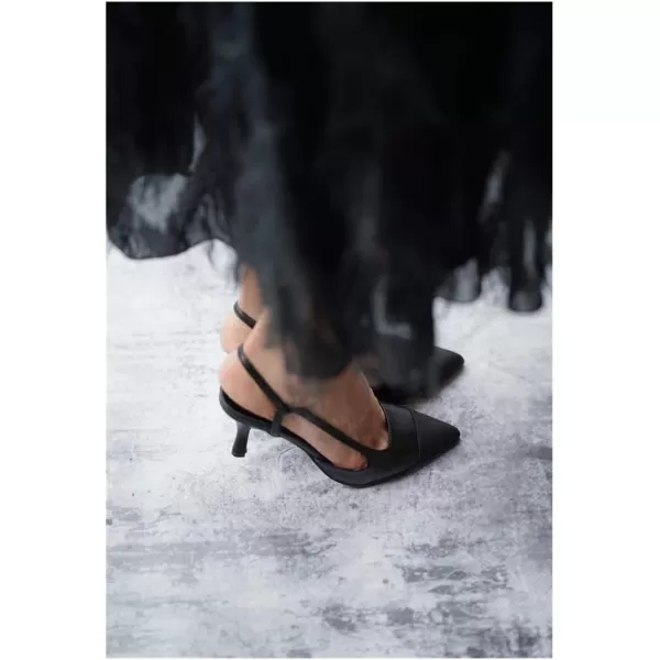 C.Paravano Women's Slingback | Leather Slingback Flats | Pointed Toe Slingback Pumps | Comfort Heeled Sandal | Slip on Flats Shoes for Wedding