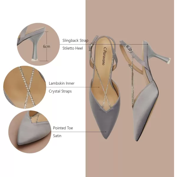 C.Paravano Women's Slingback | Leather Slingback Flats | Pointed Toe Slingback Pumps | Comfort Heeled Sandal | Slip on Flats Shoes for Wedding