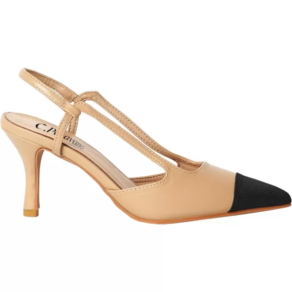 C.Paravano Women's Slingback | Leather Slingback Flats | Pointed Toe Slingback Pumps | Comfort Heeled Sandal | Slip on Flats Shoes for Wedding