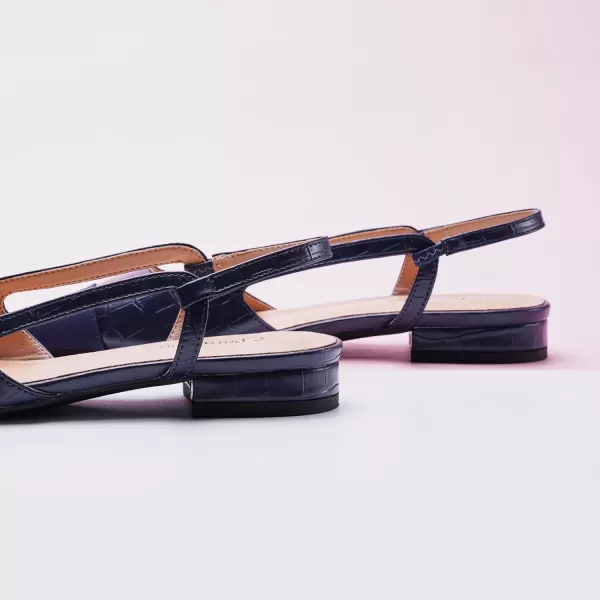 C.Paravano Women's Slingback | Leather Slingback Flats | Pointed Toe Slingback Pumps | Comfort Heeled Sandal | Slip on Flats Shoes for Wedding