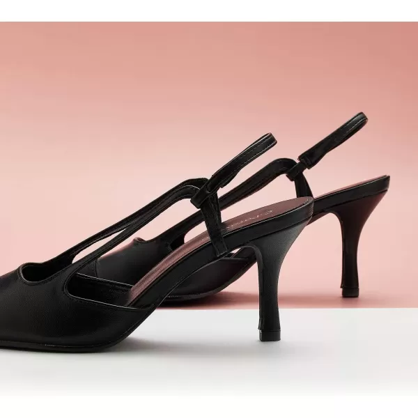 C.Paravano Women's Slingback | Leather Slingback Flats | Pointed Toe Slingback Pumps | Comfort Heeled Sandal | Slip on Flats Shoes for Wedding