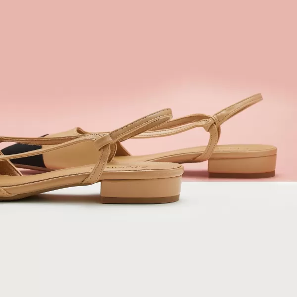C.Paravano Women's Slingback | Leather Slingback Flats | Pointed Toe Slingback Pumps | Comfort Heeled Sandal | Slip on Flats Shoes for Wedding