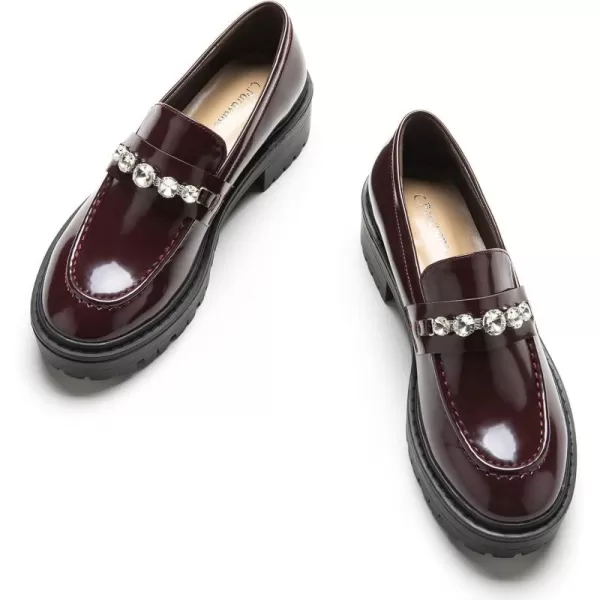 C.Paravano Chunky Loafers for Women Comfort | Womens Loafers Shoes Casual | Platform Loafers for Women | Lug Sole Loafers | Womens Penny Loafers | Lady Loafers Black | Exquisite Print Loafers
