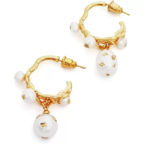 C.Paravano Gold Earrings Dangle | Dangle Earrings Pearl Gold | Wedding Earrings Gold | 18K Gold Plated Earrings for Women | 925 Sterling Silver Earrings for Women