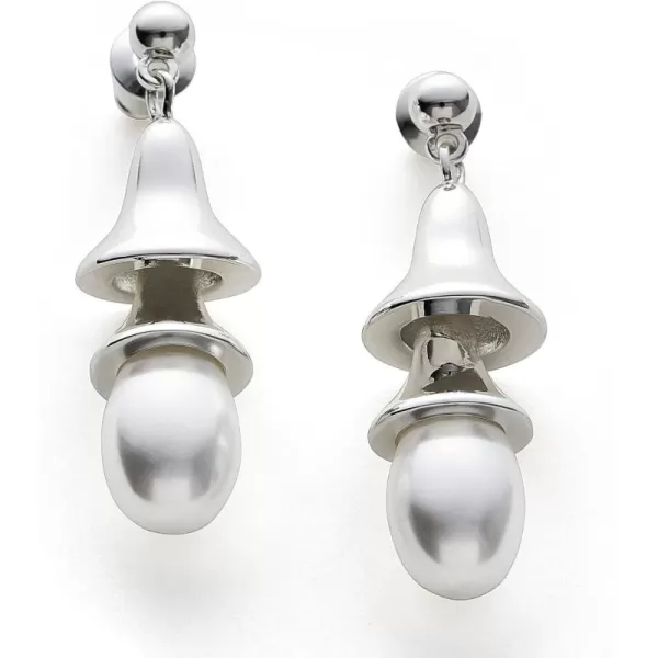 C.Paravano Gold Earrings Dangle | Dangle Earrings Pearl Gold | Wedding Earrings Gold | 18K Gold Plated Earrings for Women | 925 Sterling Silver Earrings for Women